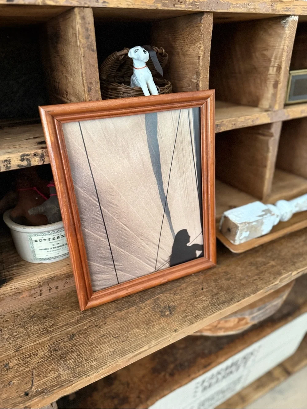 Vintage Wood Photo Frame in Honey Warm Brown